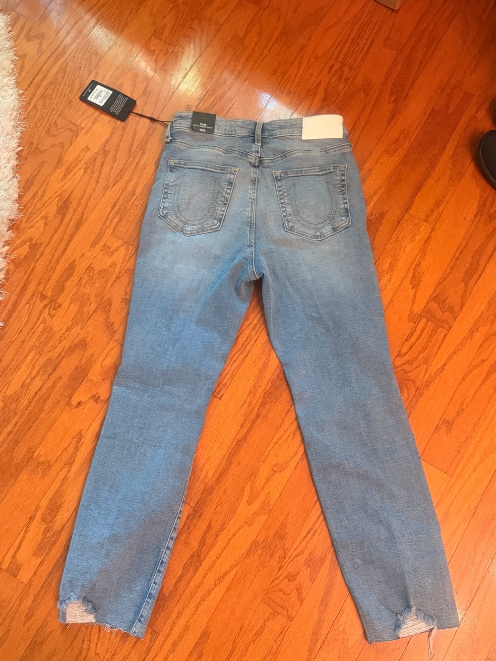True Religion Light Blue Ankle Crop Denim Jeans
